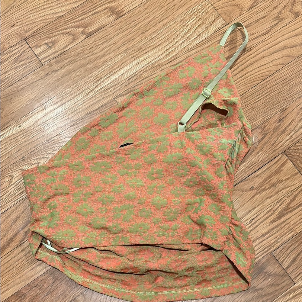 Orange and Green Patterned Top - Picture 2 of 3